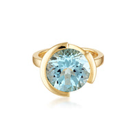 FLOAT™️ - Round Cut Blue Topaz Ring