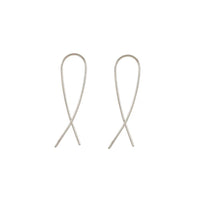 Fine Thread Wishbone Earrings - Sterling Silver