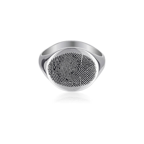 Fingerprint Double Sided Signet Ring