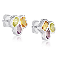 Gem Clash Gemstone Stud Earrings | Sterling Silver | Rebellion