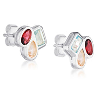 Gem Clash Gemstone Stud Earrings | Sterling Silver | Royale