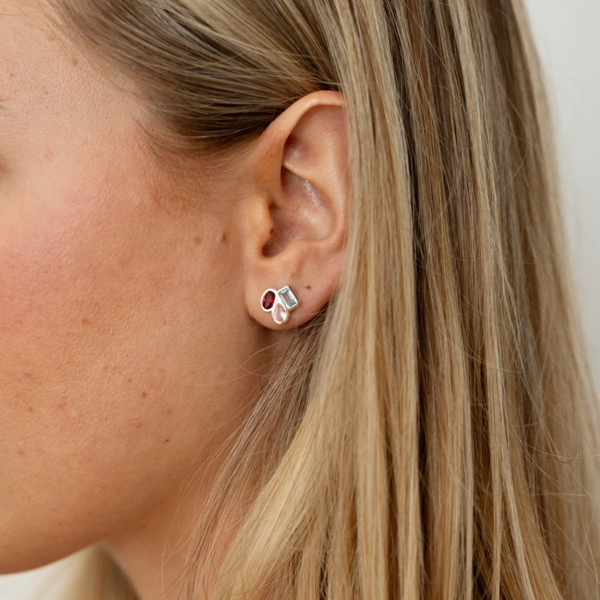 Gem Clash Gemstone Stud Earrings | Sterling Silver | Royale