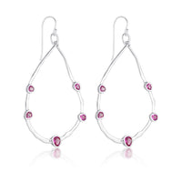 Gempower Teardrop Hoop Earrings | Fuchsia