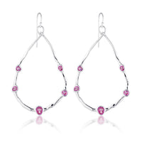 Gempower Teardrop Hoop Earrings | Fuchsia
