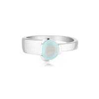 Gempower Tri-Cut Stacker Ring - Sterling Silver / Aquamarine