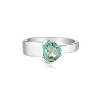 Gempower Tri-Cut Stacker Ring - Sterling Silver / Green Amethyst
