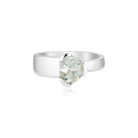 Gempower Tri-Cut Stacker Ring - Sterling Silver / Mint Champagne Amethyst