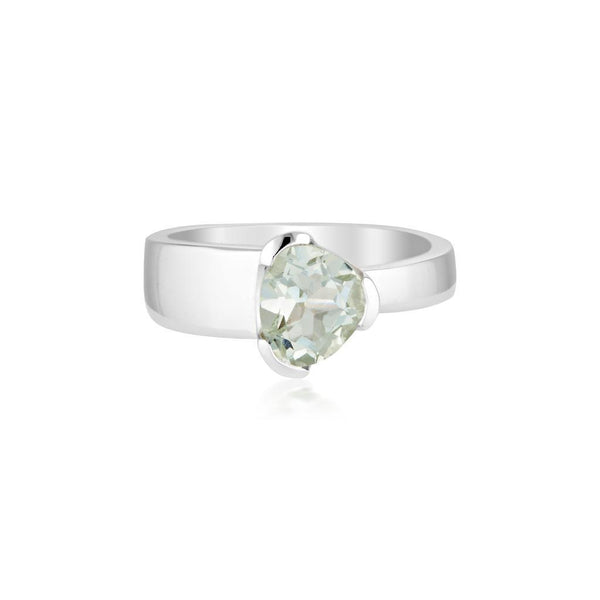 Gempower Tri-Cut Stacker Ring - Sterling Silver / Mint Champagne Amethyst