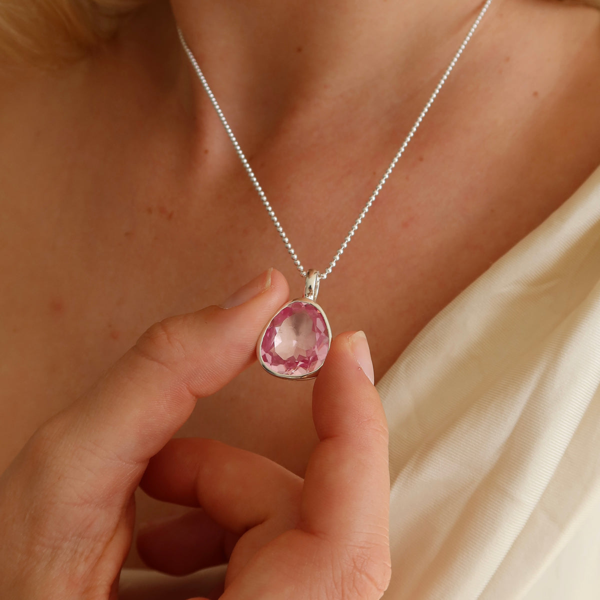 Gemstone Adornment - Sterling Silver / Rosie Corundum