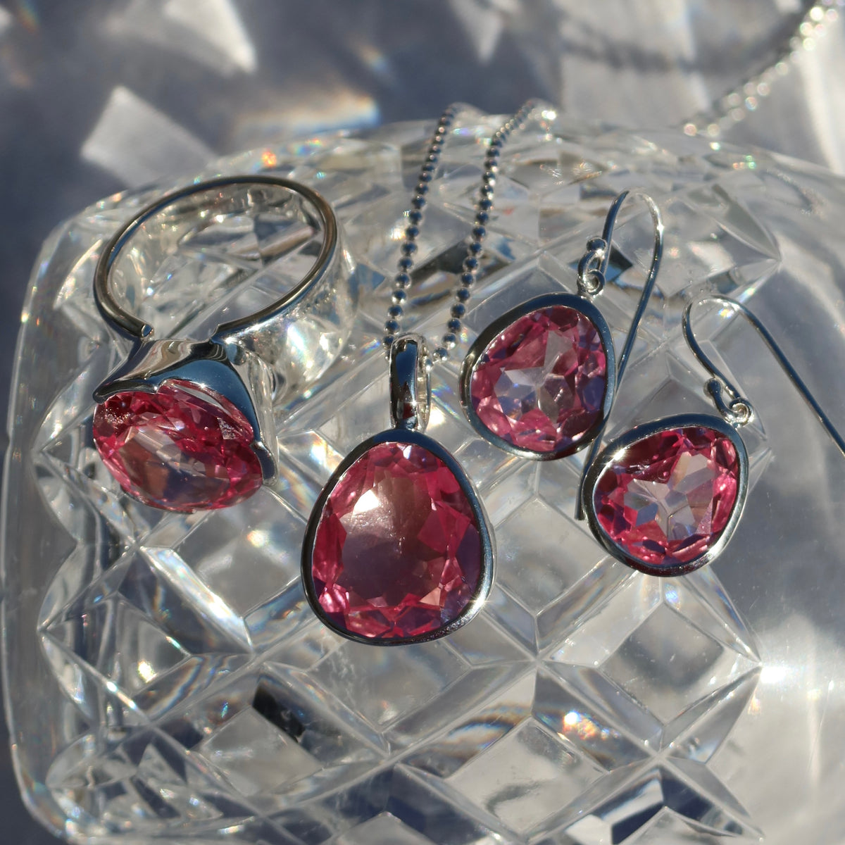 Gemstone Adornment - Sterling Silver / Rosie Corundum