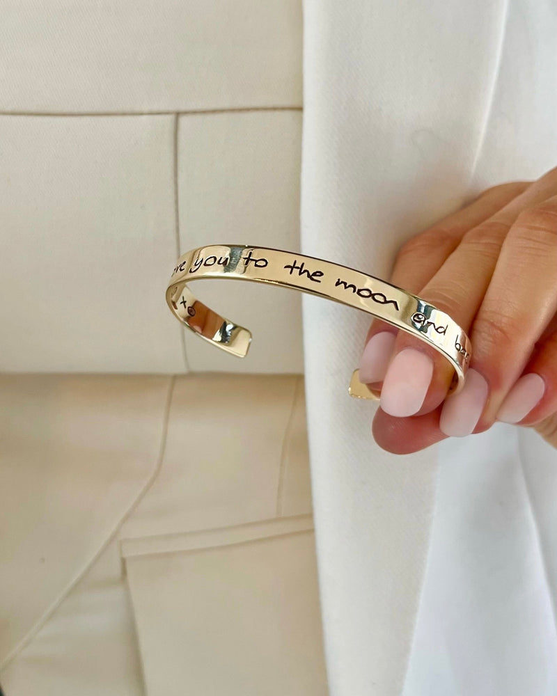 Gold Expression Cuff Narrow - Solid 9ct Yellow Gold