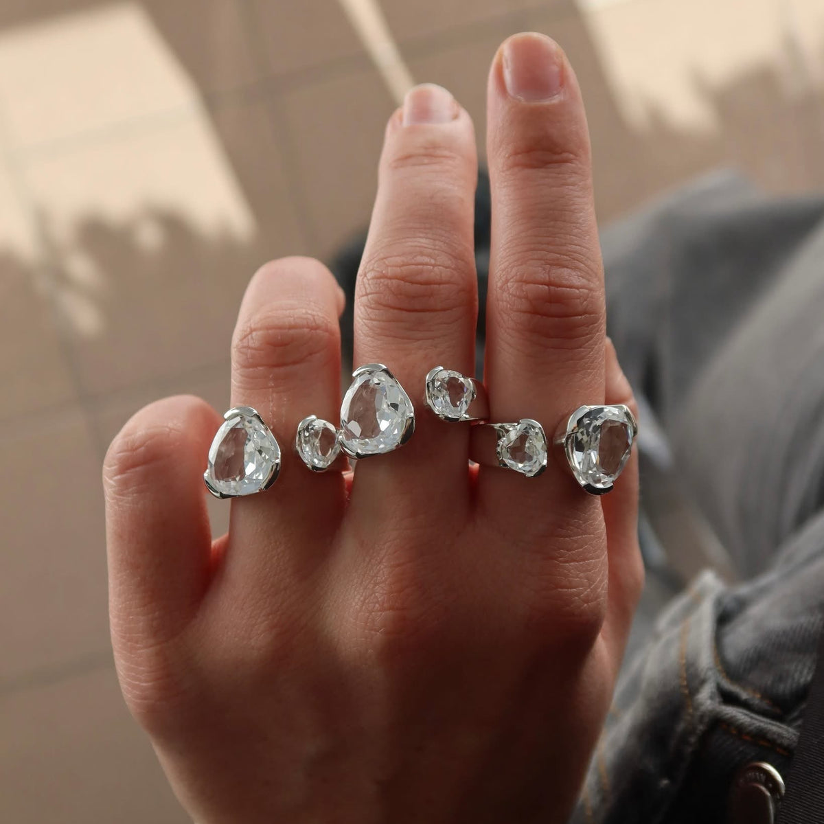 Everyday Gemstone Duet Ring | White Sapphire