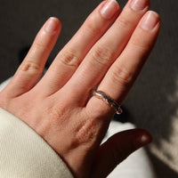Rose Gold Sandcast Living Ring | Size Q
