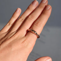 Rose Gold Sandcast Living Ring | Size Q