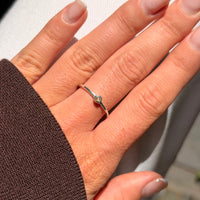 Natural Diamond Stacker - Sterling Silver