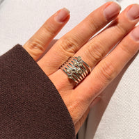 Natural Diamond Stacker - Sterling Silver