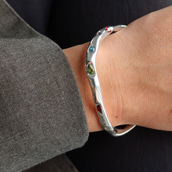 ONE OF ONE | Gemstone Open Living Bangle