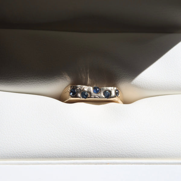 ONE OF ONE | Yellow Gold Sapphire Sandcast Gen U Ring - Size L