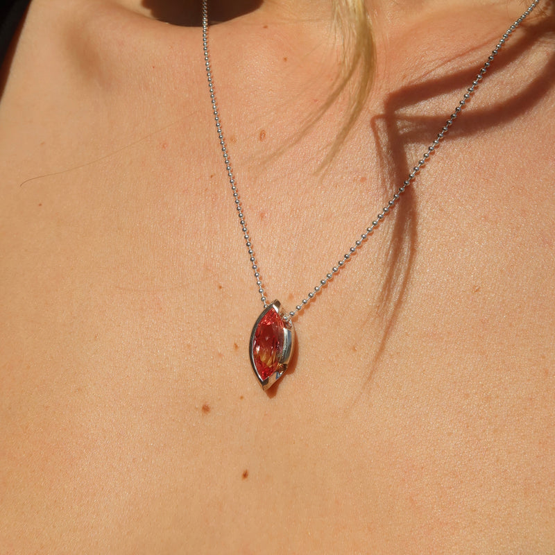 ONE-OFF | FLOAT™️ Marquise Cut Pendant - Sterling Silver & Sunset