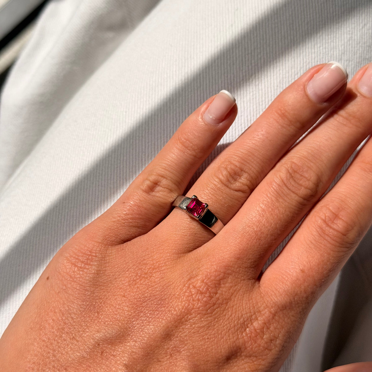 ONE-OFF | Ruby Corundum Square Gemstone Ring - Size O