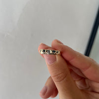 ONE-OFF | Yellow Gold Parti Sapphire Diamond Sandcast Gen U Ring - size M