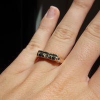 ONE-OFF | Yellow Gold Parti Sapphire Sandcast Gen U Ring