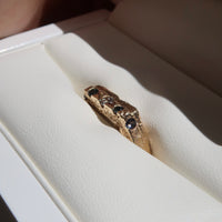 ONE-OFF | Yellow Gold Parti Sapphire Sandcast Gen U Ring