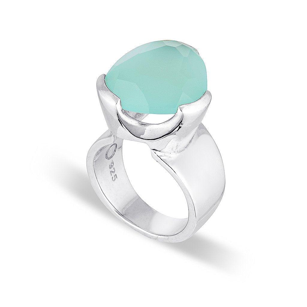 Original Tri-Cut Gemstone Ring - Sterling Silver / Aquamarine