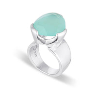 Original Tri-Cut Gemstone Ring - Sterling Silver / Aquamarine