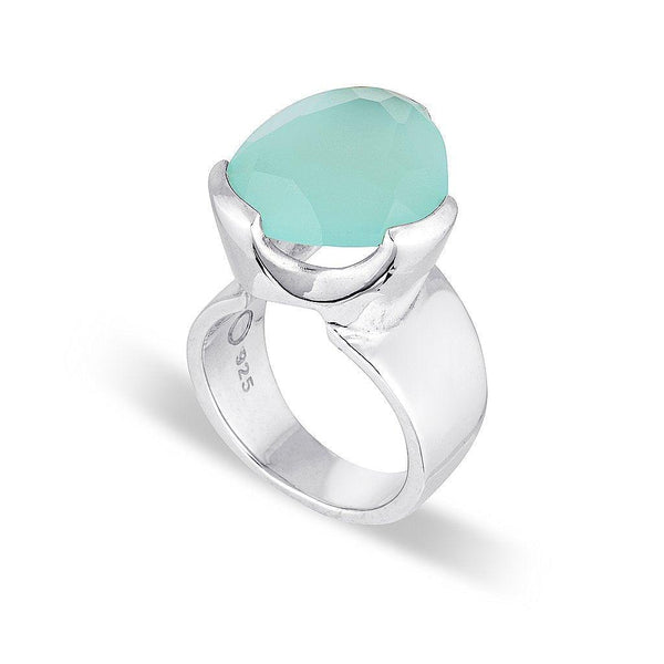 Original Tri-Cut Gemstone Ring - Sterling Silver / Aquamarine