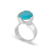Original Tri-Cut Gemstone Ring - Sterling Silver / Turquoise