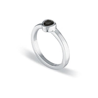 Petite Tri-Cut Stacker Ring - Black Agate