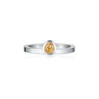 Petite Tri-Cut Stacker Ring - Citrine