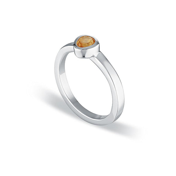 Petite Tri-Cut Stacker Ring - Citrine