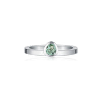 Petite Tri-Cut Stacker Ring - Green Amethyst