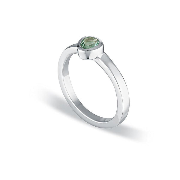 Petite Tri-Cut Stacker Ring - Green Amethyst