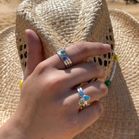 Petite Tri-Cut Stacker Ring - Purple Amethyst