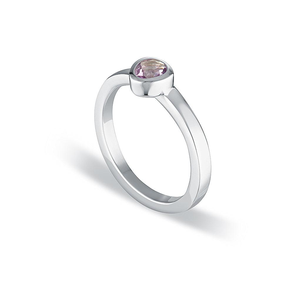 Petite Tri-Cut Stacker Ring - Purple Amethyst