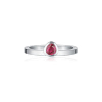 Petite Tri-Cut Stacker Ring - Red Corundum