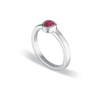 Petite Tri-Cut Stacker Ring - Red Corundum