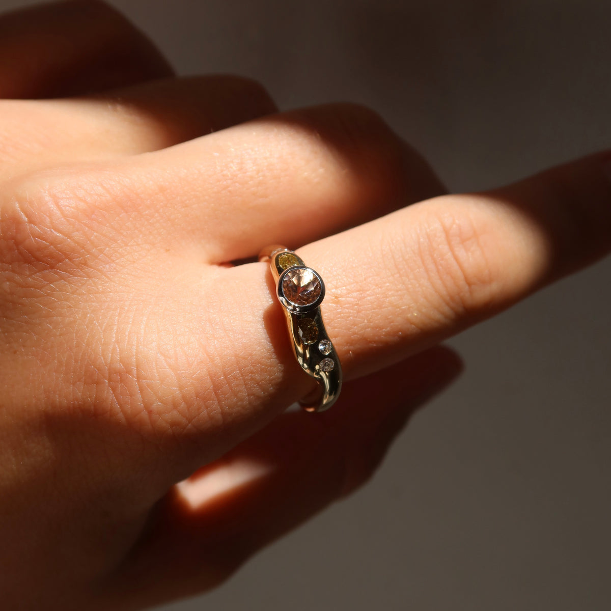 Pink Morganite Gold Living Ring | One of One | Size O