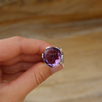 Power Pointer Gemstone Ring - Purple Amethyst - Sterling Silver