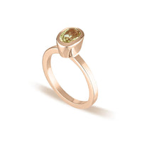 Rose Gold Celebration Stacker Ring - Small Oval - Red Corundum