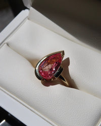 SAMPLE | 9ct Yellow Gold FLOAT™️ - Pear Cut Ring - Rosie Corundum