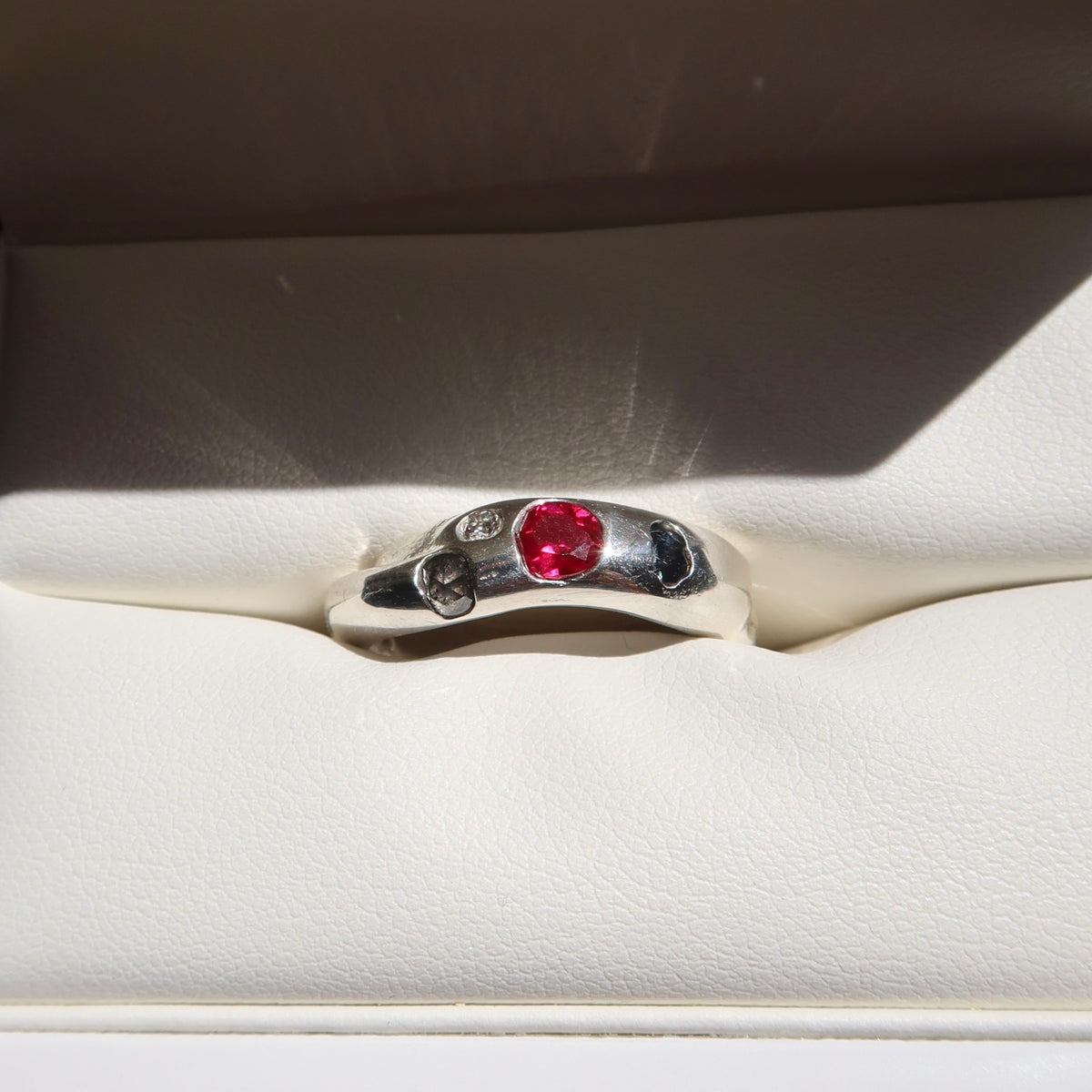 Sandcast Gemstone Living Ring | Mixed Gemstone