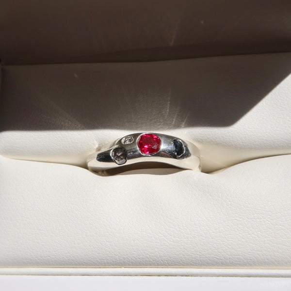 Sandcast Gemstone Living Ring | Mixed Gemstone