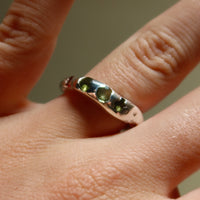 Sandcast Gemstone Living Ring | Parti Sapphire