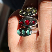 Sandcast Gemstone Signet Ring | Seamarine