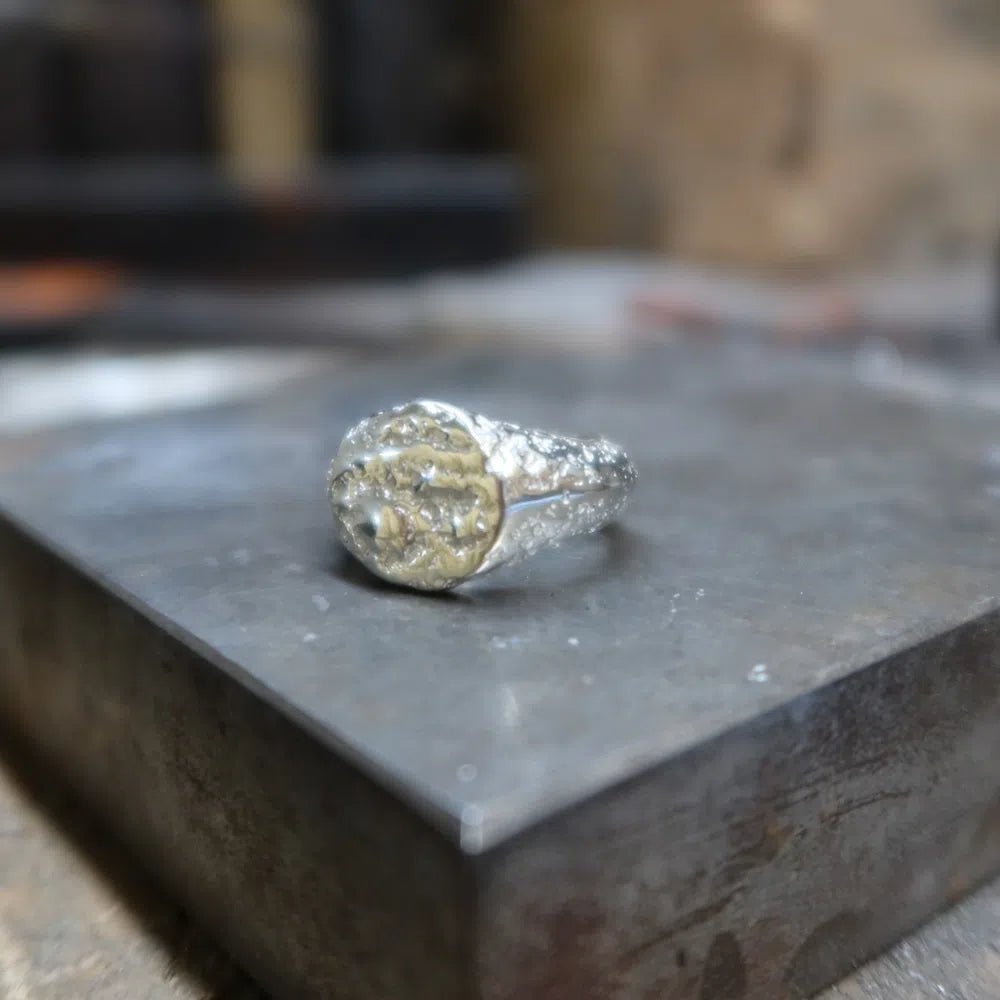 Sandcast Signet Ring | Sterling Silver | Made To Order