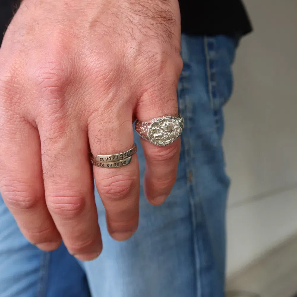 Sandcast Signet Ring | Sterling Silver | Made To Order